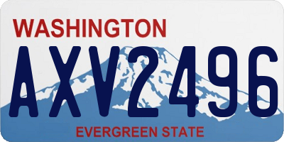 WA license plate AXV2496