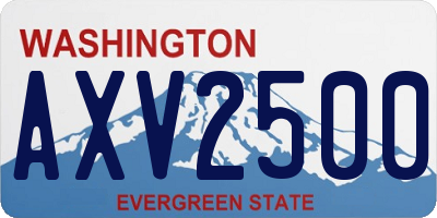 WA license plate AXV2500