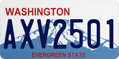WA license plate AXV2501
