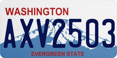 WA license plate AXV2503