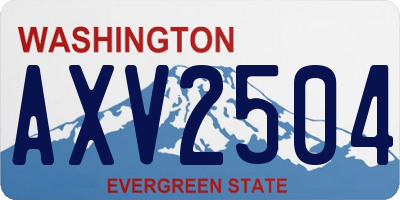 WA license plate AXV2504