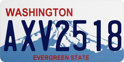 WA license plate AXV2518