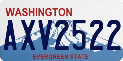 WA license plate AXV2522