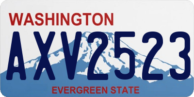 WA license plate AXV2523