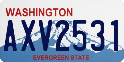 WA license plate AXV2531