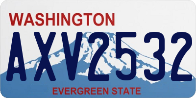 WA license plate AXV2532