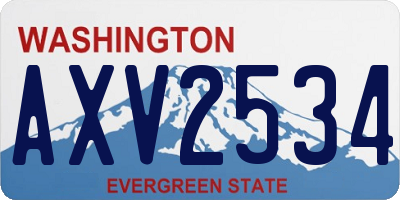 WA license plate AXV2534