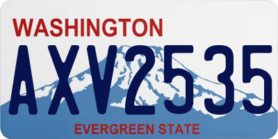 WA license plate AXV2535