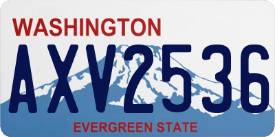 WA license plate AXV2536