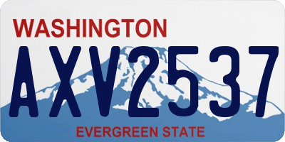 WA license plate AXV2537