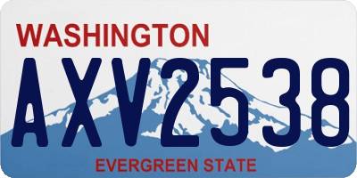 WA license plate AXV2538