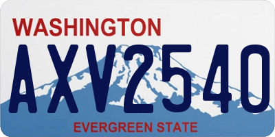 WA license plate AXV2540