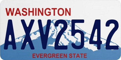 WA license plate AXV2542