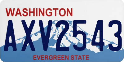 WA license plate AXV2543