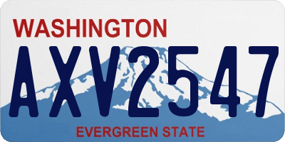 WA license plate AXV2547