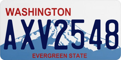 WA license plate AXV2548