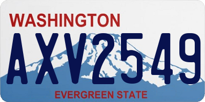 WA license plate AXV2549
