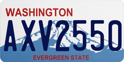 WA license plate AXV2550