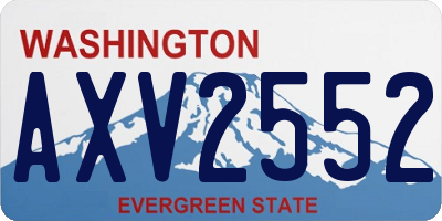 WA license plate AXV2552