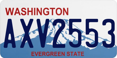 WA license plate AXV2553