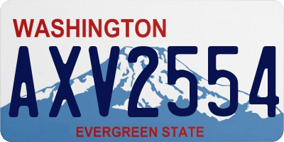 WA license plate AXV2554