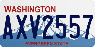 WA license plate AXV2557