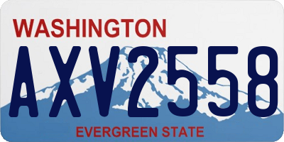 WA license plate AXV2558