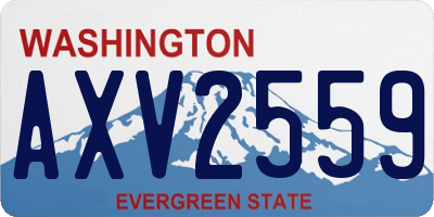WA license plate AXV2559