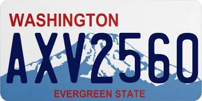 WA license plate AXV2560