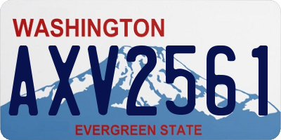 WA license plate AXV2561