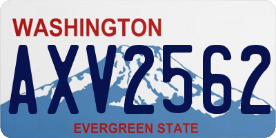 WA license plate AXV2562