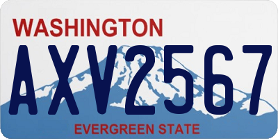 WA license plate AXV2567