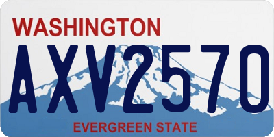 WA license plate AXV2570