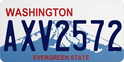 WA license plate AXV2572