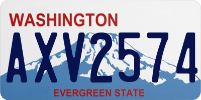 WA license plate AXV2574
