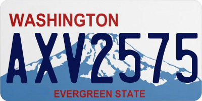 WA license plate AXV2575