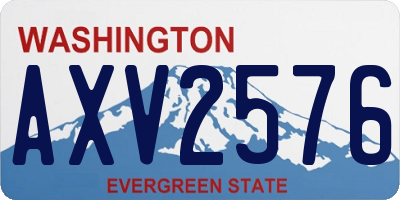 WA license plate AXV2576