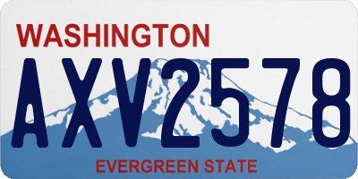 WA license plate AXV2578