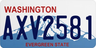 WA license plate AXV2581