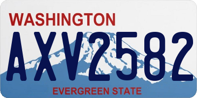 WA license plate AXV2582