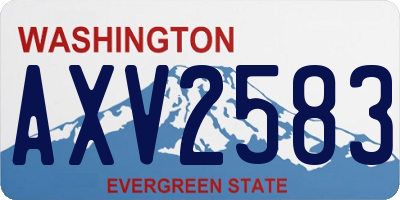 WA license plate AXV2583