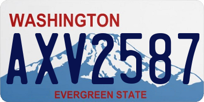 WA license plate AXV2587