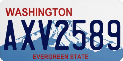 WA license plate AXV2589
