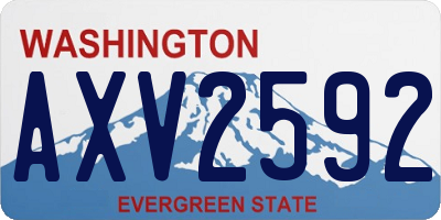WA license plate AXV2592
