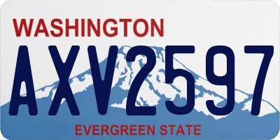 WA license plate AXV2597