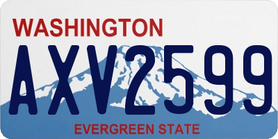 WA license plate AXV2599