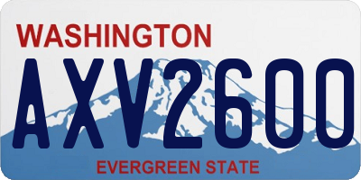 WA license plate AXV2600