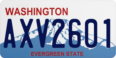 WA license plate AXV2601
