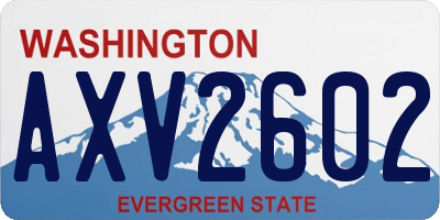 WA license plate AXV2602