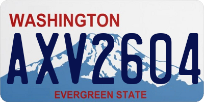 WA license plate AXV2604